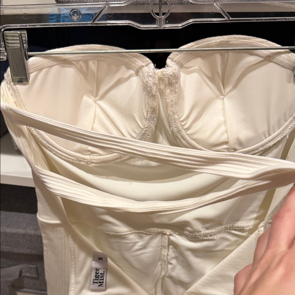 Tiger Mist Cream Ribbed Bandeau - Picture 4 of 5